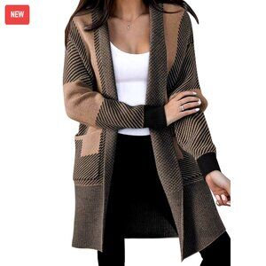 Oversized Long Sleeve Cardigan with Pockets, Knit Sweater for Fall Winter